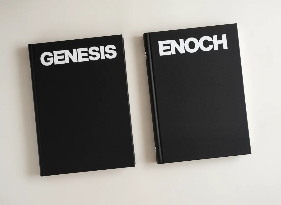 The two black hardcovers side by side: GENESIS and Enoch